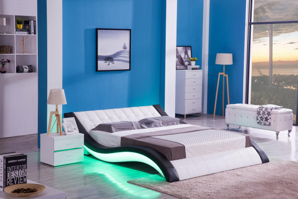 Design Bett Digital Sound USB Betten Luxus Schlafzimmer Möbel Leder