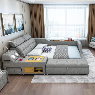 Doppelbett Polsterbett Schlafzimmer 180x200cm Multifunktion Bett Betten