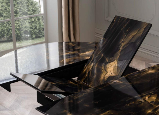 Säulen Rundtisch Esstisch Tisch mit 4x Stühlen Esstische Möbel Holz 5tlg.