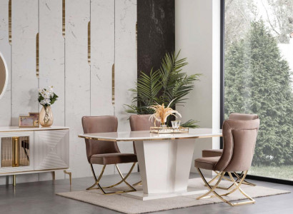 Moderner Säulentisch Tische Esszimmer Möbel Tisch X Säule Esstisch Neu