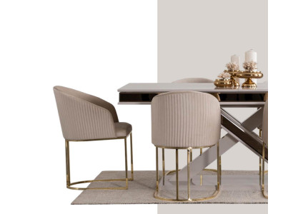 Luxus Esstisch Stuhl Lehnstuhl Möbel Einrichtung Sitzpolster Stühle