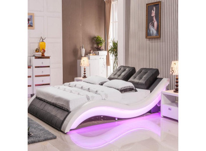 Luxus Bett Design Betten Digital LED Schlafzimmer Möbel Leder Doppel