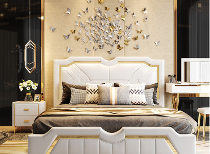 Design Bett Polster Luxus Doppel Hotel Betten Ehe 180x200cm Schlaf