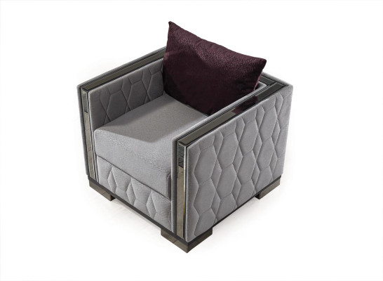 Silber Sofagarnitur Couch Sitzpolster Sofagarnitur 3+1 Sitzer Couchen