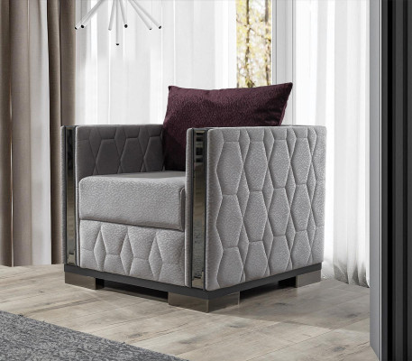 Silber Sofagarnitur Couch Sitzpolster Sofagarnitur 3+1 Sitzer Couchen