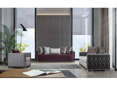 Luxus Sofagarnitur 3+3+1 Sitzer Gruppe Sofa Sitzer Wohnzimmer Sofas