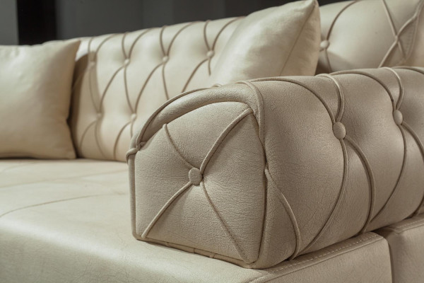 Sofagarnitur Garnitur Sofas Sofa Sessel Dreisitzer 3+1 Sitzer beige