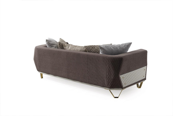 Dreisitzer Sofa 3 Sitz Sofas Wohnzimmer Couch Stoff Couchen Möbel grau