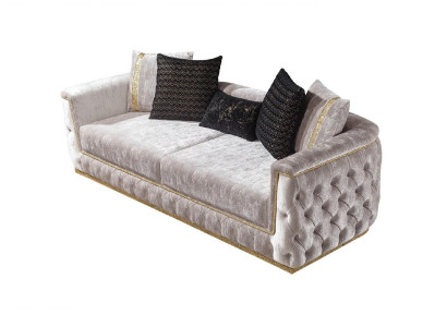 Dreisitzer Luxus Sofa 3 Sitzer Sofas Sitz Design Couch Möbel Neu Beige