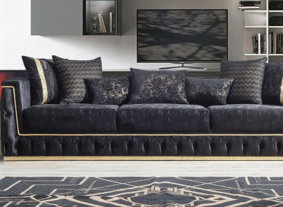 Dreisitzer Sofa 3 Sitzer Sofas Polster Couchen Chesterfield mit Textil