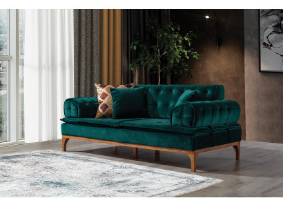 Luxus Sofa 3 Sitzer Sofas Sitz Stoff Design Möbel Stil Textil Neu grün