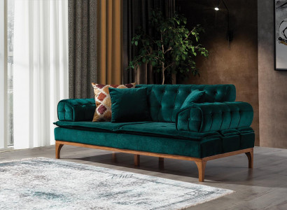Luxus Sofa 3 Sitzer Sofas Sitz Stoff Design Möbel Stil Textil Neu grün