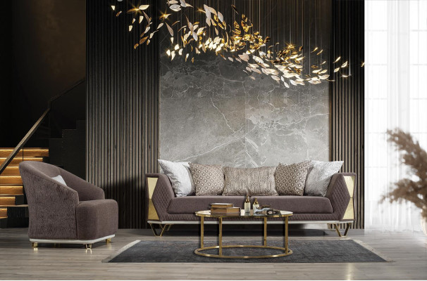 Sessel Einsitzer 1Sitz Sofa Couch Wohnzimmer Möbel Metall mit Textil