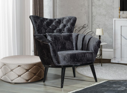 Möbel Design Sessel Modern Design Sessel Textil Wohnzimmer schwarz