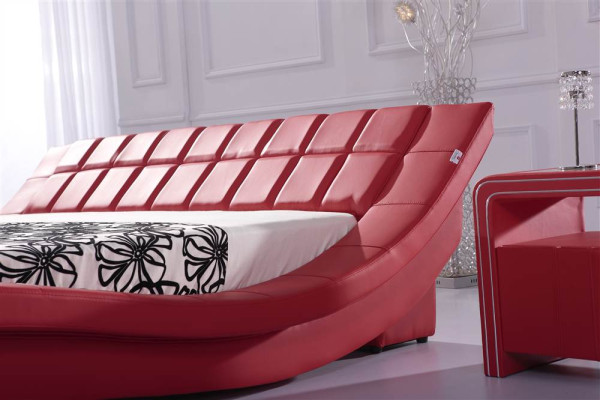 Doppel Ehe Bett Betten XXL Leder Gestell Neu Doppelbett Designer Polster