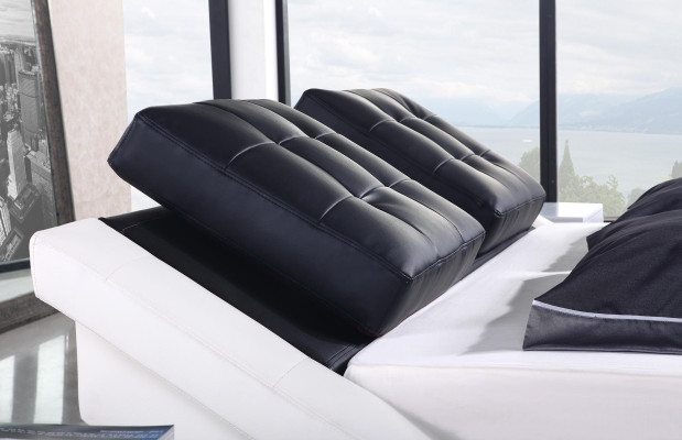 Luxus Doppel Hotel Ehe Betten Holz Schlaf Zimmer Leder Bett Polster