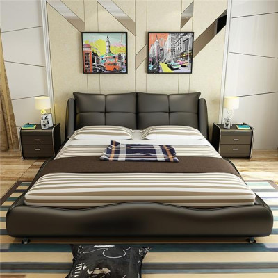 Modernes Hotel Gestell Luxus Schlaf Zimmer Betten Design Leder Bett