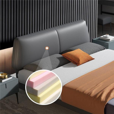 Design Luxus Doppel Hotel Betten Ehe Leder Luxus Schlafzimmer Bett