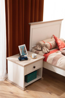 Design Modern Möbel Nachttisch Kinder Beistell Jugendzimmer Beige Holz
