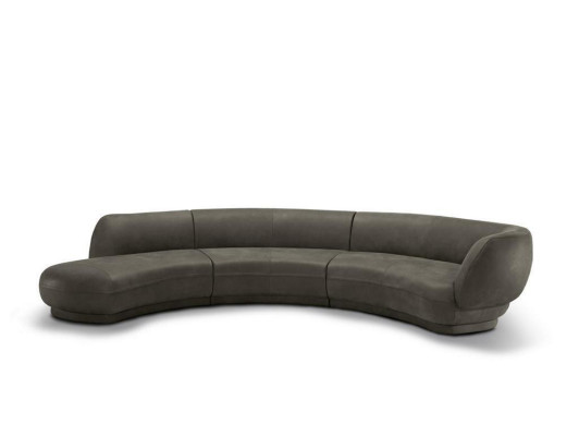 Rundsofa Eckcouch 6 Sitzer Couch Sofa Leder Luxus Möbel Wohnzimmer
