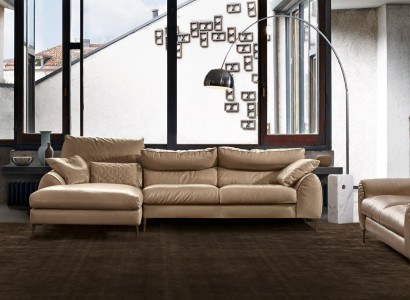 Ecksofa L-Form Wohnzimmer Sofa Couch Polster Ecke Garnitur Beige Leder Sofas Neu