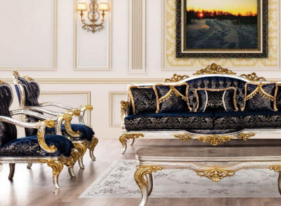 Gruppe Set Sofagarnitur 3+1+1 Sitzer 3tlg. Möbel Sofas Sessel Luxus Sitz Barock