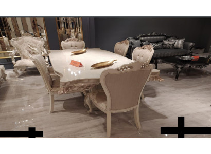 Luxus Esszimmer Esstisch Stuhl Ess Gruppe Garnitur Set Holz Tisch Tische Stuhle