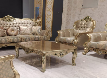 Luxus Garnitur Sofagarnitur 3+1+1 Sitzer Sofa Stoff Sofas Klassische Barock Neu