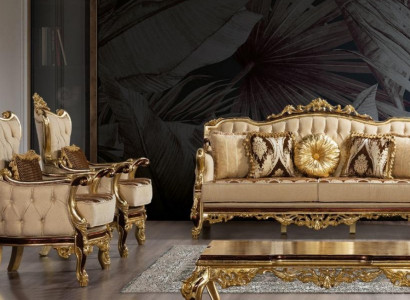 Garnitur Sofagarnitur 3+1+1 Sitz Sofa Sofas Sessel Luxus Set Design Barock Couch