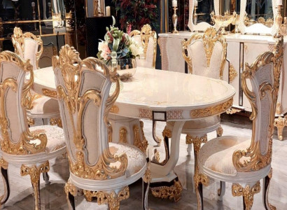 Gruppe Set 6 Stuhl Esszimmerstuhl Stuhle Holz Luxus Essgruppe Garnitur Möbel