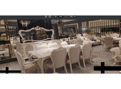 Set 8x Stühle Esszimmerstuhl Stuhl Set Holz Luxus Esszimmer Stil Barock Gruppe