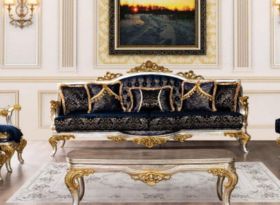 Sitz Dreisitzer Sofa 3 Sitzer Sofa Sofas Stoff Stil Barock Rokoko Klassische Neu