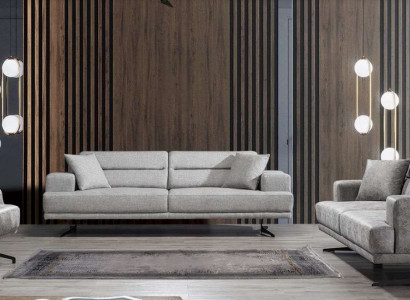 Sofagarnitur 3+1+1 Sitzer Garnitur Sofa Sessel Sofas Leder Polster Design Sitz