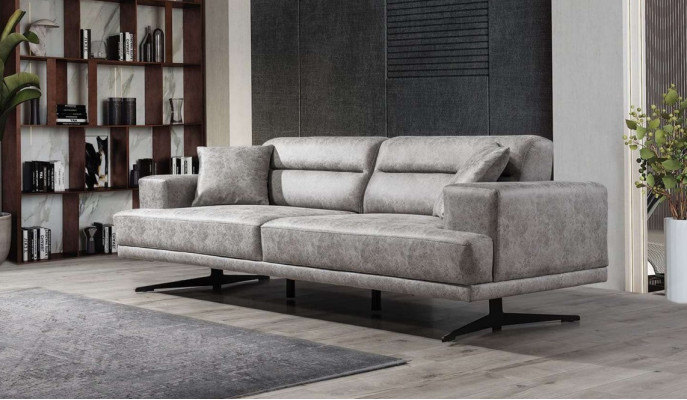 Sofagarnitur 3+1+1 Sitzer Garnitur Sofa Sessel Sofas Leder Polster Design Sitz