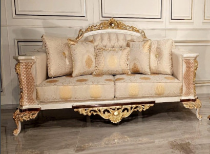 Dreisitzer Sofa 3 Sitzer Klassische Sofa Sofas Couch Stoff Stil Barock Möbel Neu