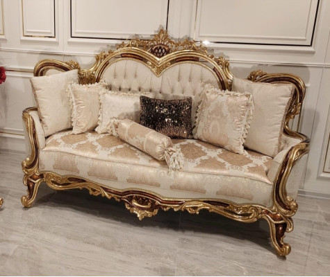 Sofa 3 Sitzer Dreisitzer Sofa Sofas Klassische Möbel Sitz Stoff Stil Barock