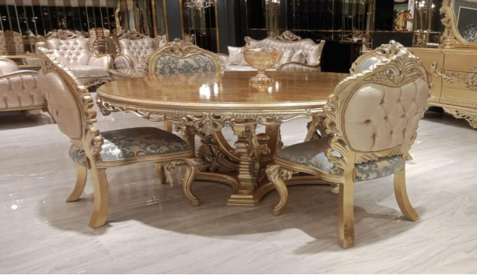 Rund Esstisch Esszimmertisch Esszimmer Tische Tisch Barock Ess Luxus Möbel Holz