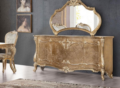 Set Kommode Mit Spiegel Garnitur Kommoden Holz Gruppe Sideboard Möbel Barock