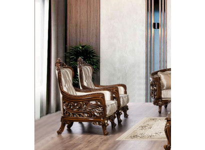 Sessel Ohrensessel Luxus Stoff Sitz Design Polster Barock Textil Einsitzer Neu