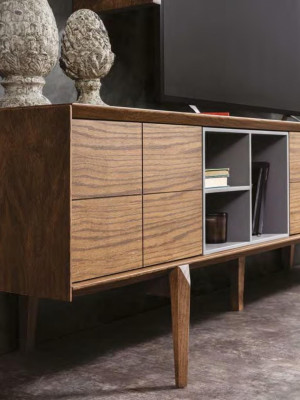 Moderner Holz TV-Ständer Luxus RTV Wohnzimmer Kommode Konsole Sideboard