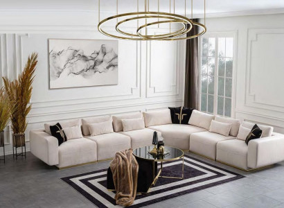 L-Form Wohnlandschaft Luxus Sofa Wohnzimmer Couch Moderne Einrichtung