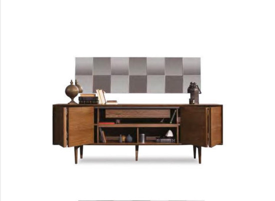 Großes Holz Esszimmer Set Esstisch Sideboard 6x Stühle Möbel Set 
