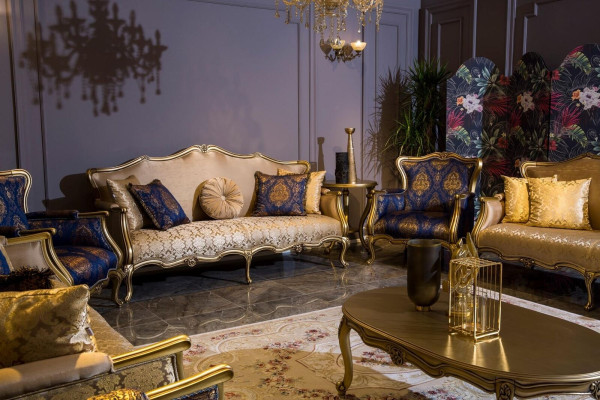 Dreisitzer Sofa Sitzer Sofas Sitz Stoff Design Couch Möbel Stil Textil