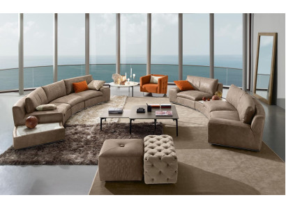 Villa Rund Couch Design Wohnlandschaft Runde Sofa Couchen Möbel Ecksofa
