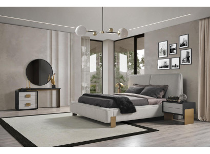 Schlafzimmer Set Bett 2x Nachttische Schminktisch Luxus neu 5tlg