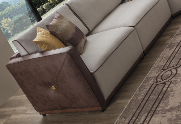 Luxus Ecksofa Sofas L-Form Großes Sofa Eck Wohnzimmer Polyester Modern Stoff Neu