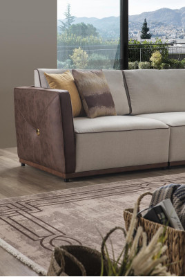 Luxus Ecksofa Sofas L-Form Großes Sofa Eck Wohnzimmer Polyester Modern Stoff Neu