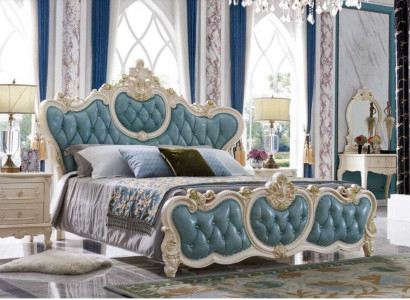 Klassisches Schlafzimmer Garnitur Hotel Bett Barock Möbel Betten Nachttisch 3tlg