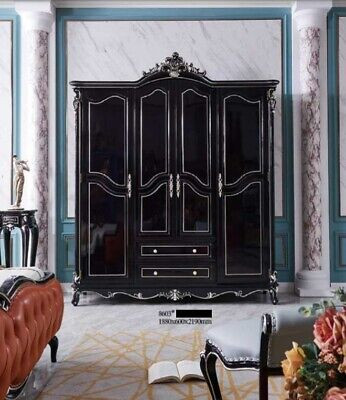 Klassischer Kleiderschrank Schränke Schlafzimmer Schrank Holz Möbel Barock Neu