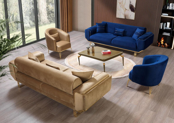Luxus Sofa 3 Sitzer Wohnzimmer Beige Moderner Design 234cm Sofas Möbel